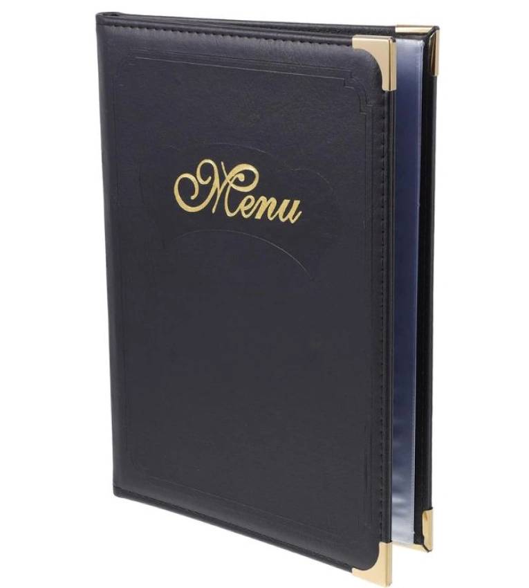 Porte-menu classique en similicuir 14 larges A4